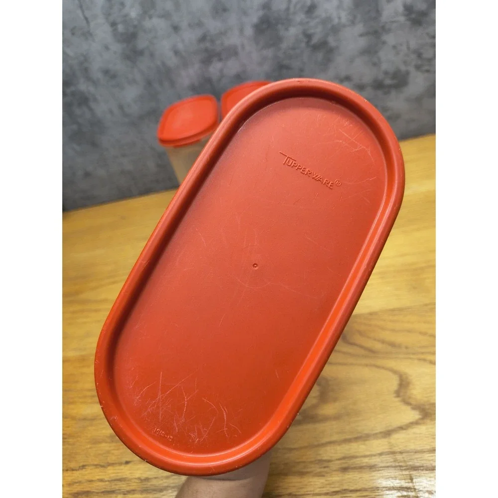 LOT‎ OF 4 VINTAGE TUPPERWARE RED LID